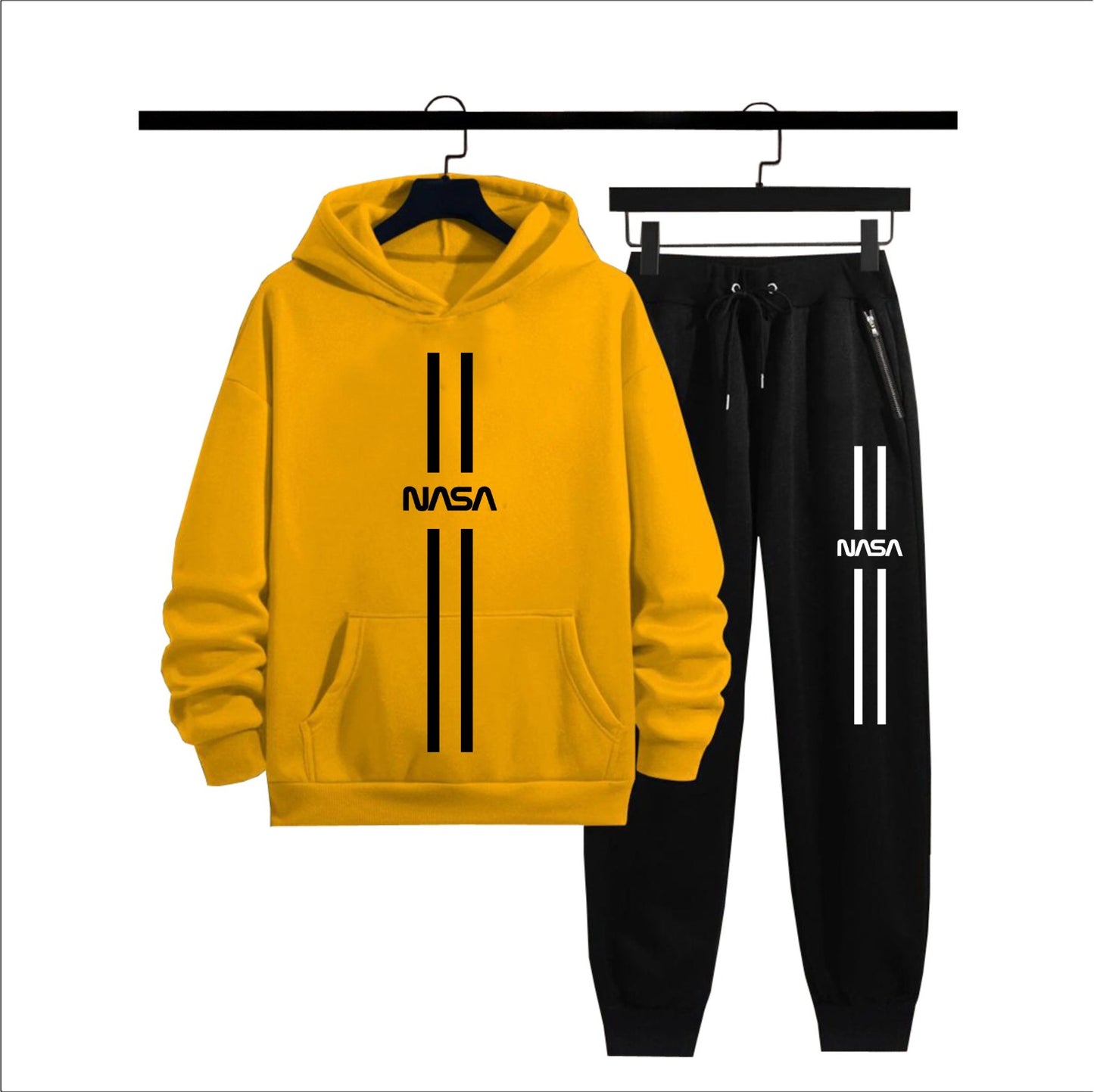 NASA PRINTED Winter Casual Printed Hoodie + Trouser Track Suit for mens