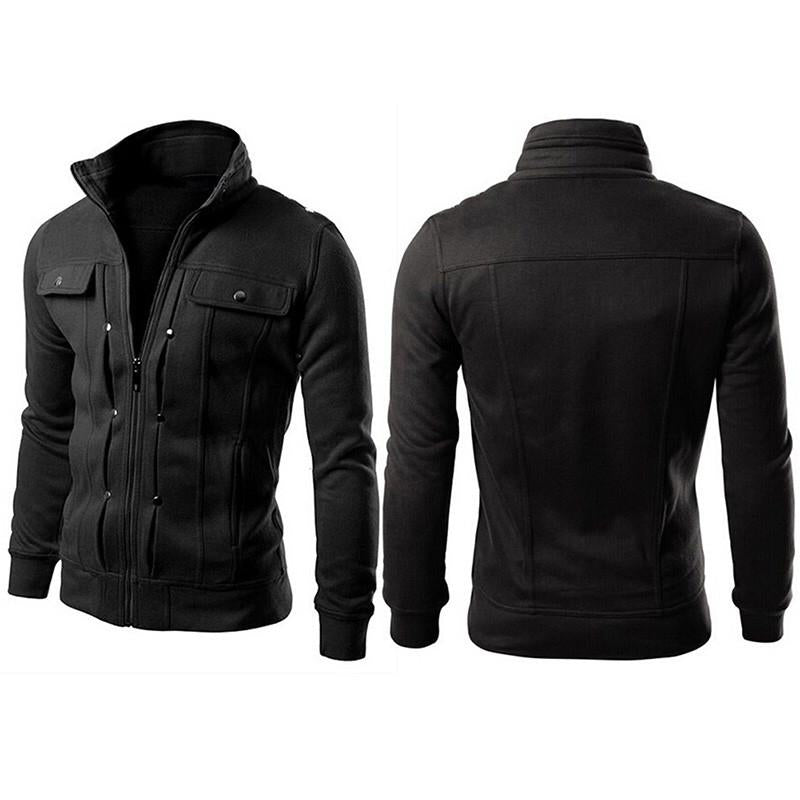 Mexican Style Jacket For Men in black : Embrace Mexican Inspired Fashion with This Jacket zipper type