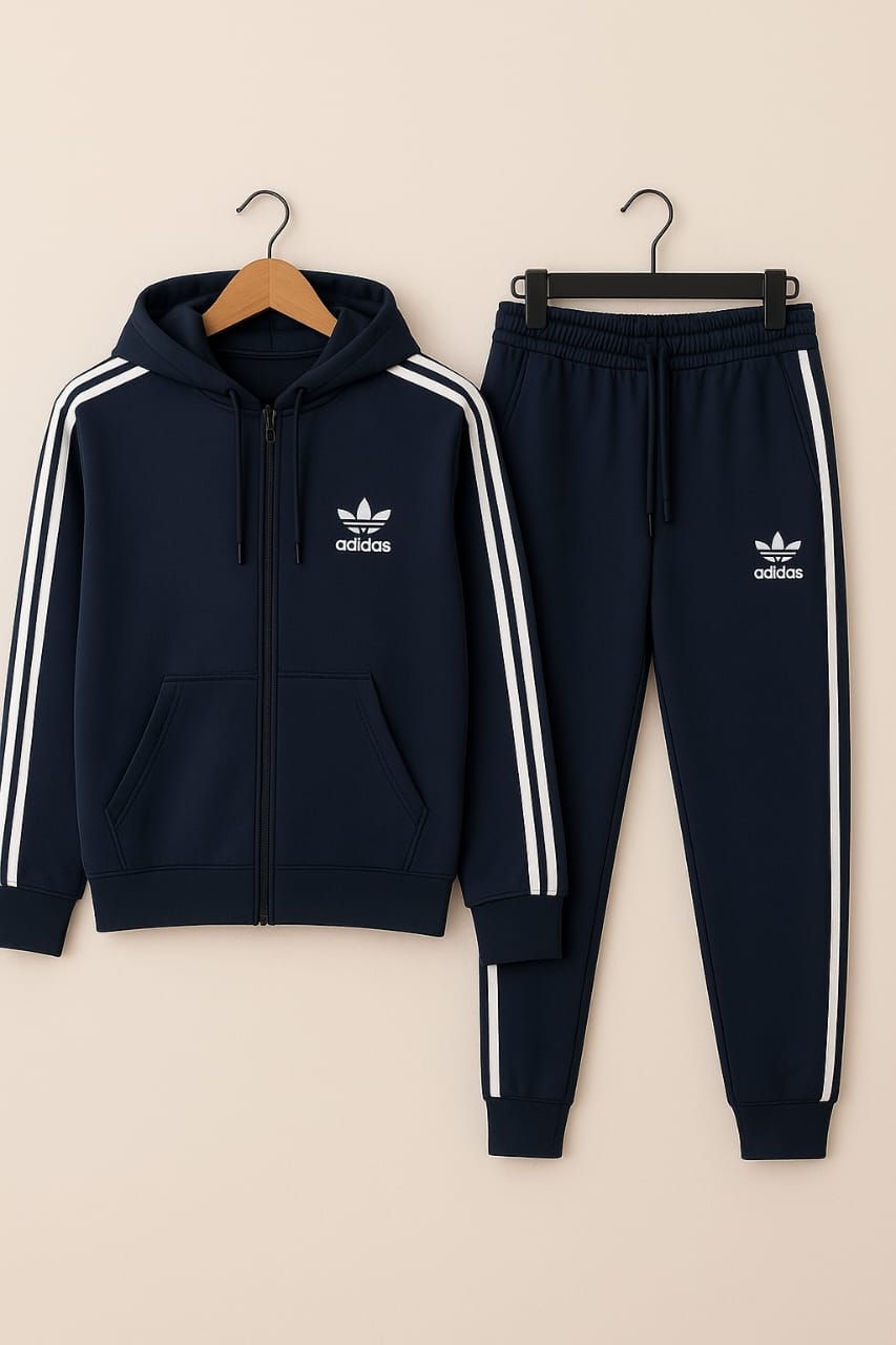 Adidas Men’s Classic Tracksuit Set (Jacket + Trouser) – Premium Sportswear in Black, Blue & More Colors