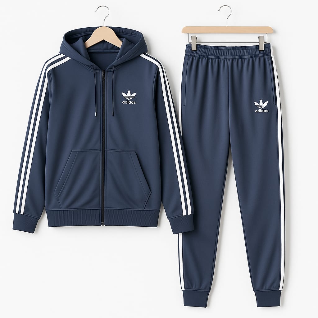 Adidas Men’s Classic Tracksuit Set (Jacket + Trouser) – Premium Sportswear in Black, Blue & More Colors
