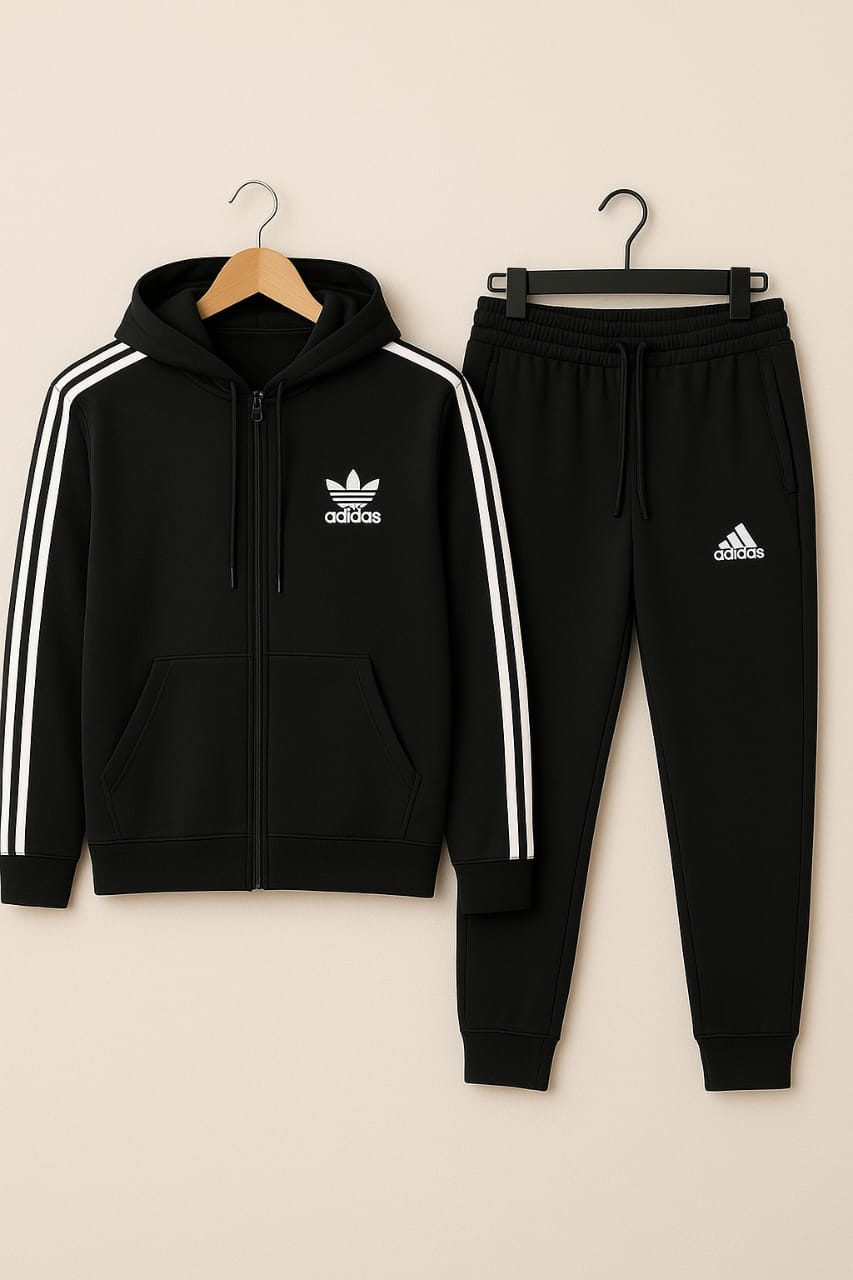 Adidas Men’s Classic Tracksuit Set (Jacket + Trouser) – Premium Sportswear in Black, Blue & More Colors