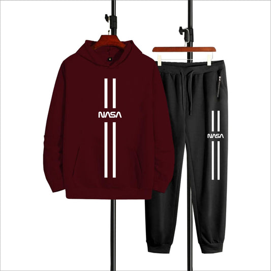NASA PRINTED Winter Casual Printed Hoodie + Trouser Track Suit for mens