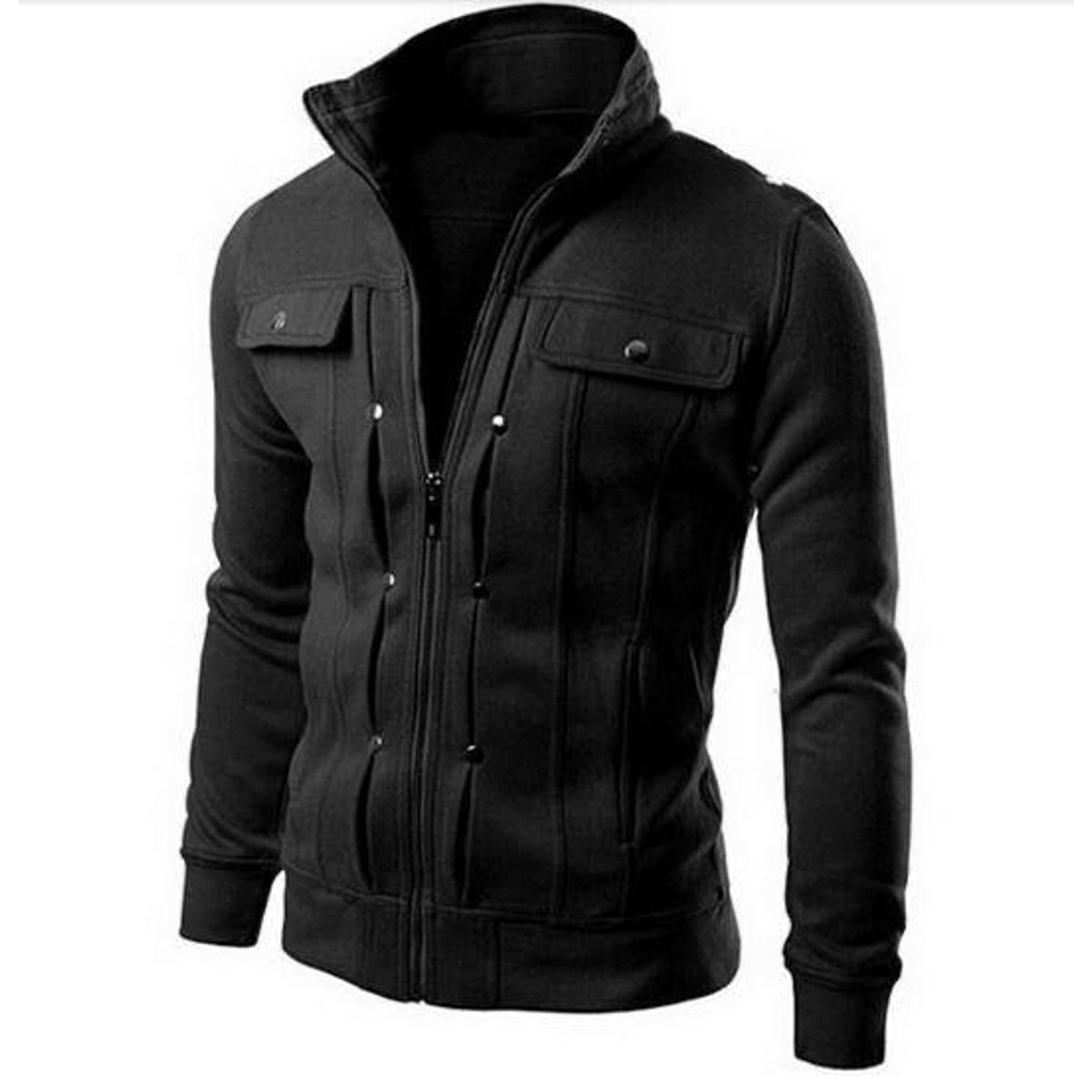 Mexican Style Jacket For Men in black : Embrace Mexican Inspired Fashion with This Jacket zipper type